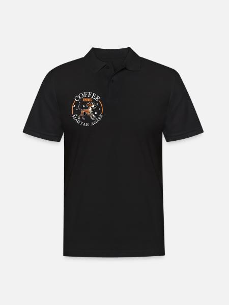 Coffee and Magyar Agár - Men's Polo Shirt - black