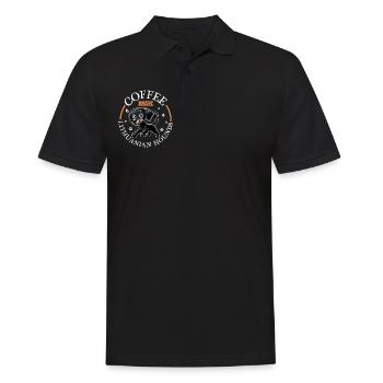 Kaffee und Litauische Bracke - Männer Poloshirt - Schwarz - Vorne - Kai (181cm)