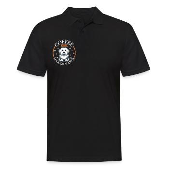 Coffee and Maremma-Abruzzo Shepherd Dog - Men's Polo Shirt - black - Front - Kai (181cm)