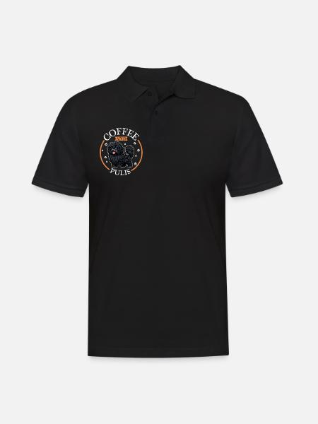 Coffee and Puli - Men's Polo Shirt - black