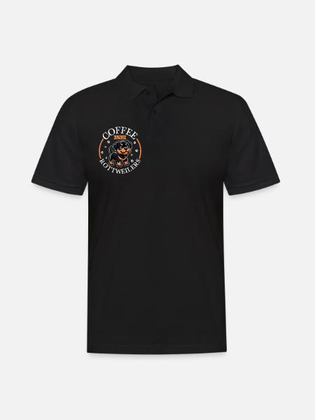 Coffee and Rottweiler - Men's Polo Shirt - black