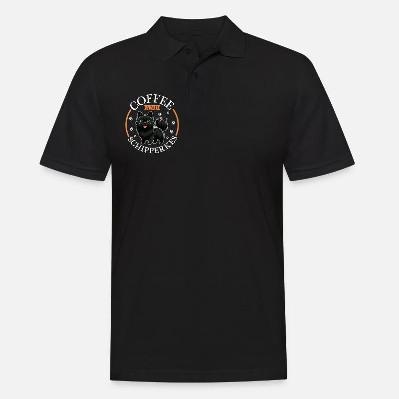Kaffee und Schipperke - Männer Poloshirt - Schwarz