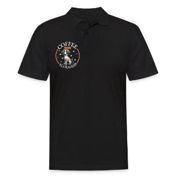 Kaffee und Sloughi - Männer Poloshirt - Schwarz - Vorne - Kai (181cm)