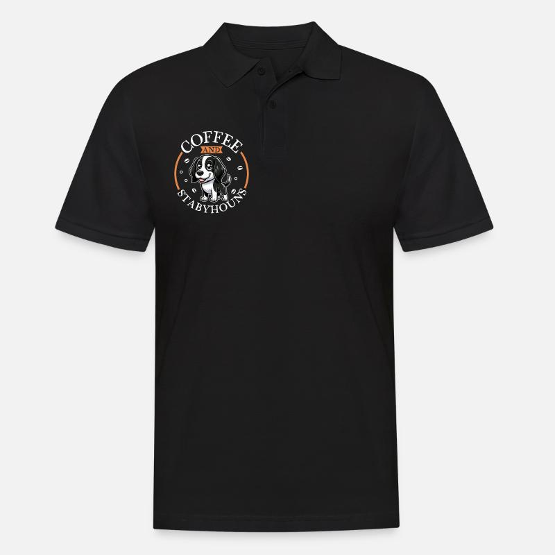 Kaffee und Stabyhoun - Männer Poloshirt - Schwarz