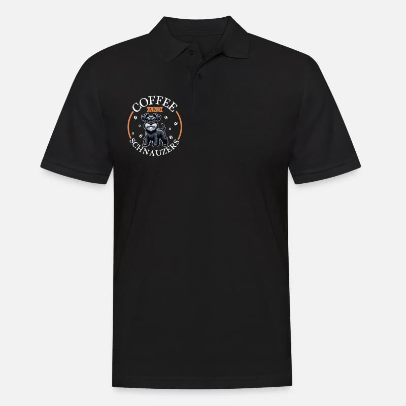 Kaffee und Schnauzer - Männer Poloshirt - Schwarz