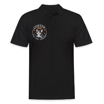 Café et American Toy Terrier - Polo Homme - noir - Devant - Kai (181cm)