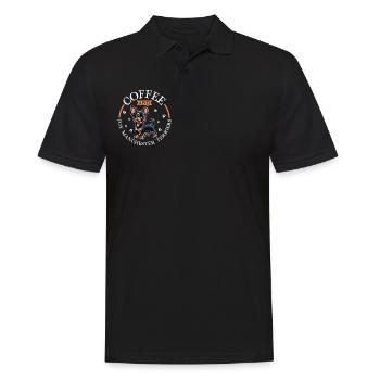 Coffee and Manchester Terrier - Men's Polo Shirt - black - Front - Kai (181cm)