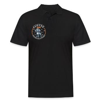 Café et braque de Weimar - Polo Homme - noir - Devant - Kai (181cm)