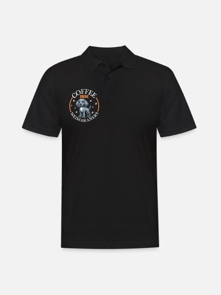 Kaffee und Weimaraner - Männer Poloshirt - Schwarz