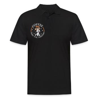 Kaffee und Drahthaar-Foxterrier - Männer Poloshirt - Schwarz - Vorne - Kai (181cm)