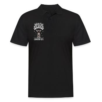 Jésus et mon Rex de Cornouailles - Polo Homme - noir - Devant - Kai (181cm)
