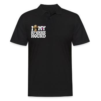 Ich liebe meinen Afghanischer Windhund - Männer Poloshirt - Schwarz - Vorne - Kai (181cm)