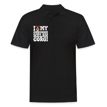 I love my Welsh Corgi Cardigan - Men's Polo Shirt - black - Front - Kai (181cm)