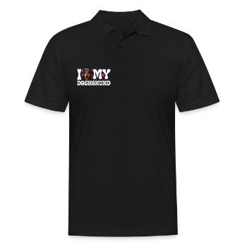 J'aime mon teckel - Polo Homme - noir - Devant - Kai (181cm)