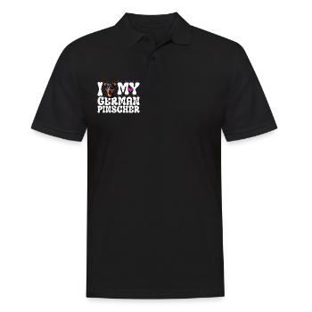 I love my German Pinscher - Men's Polo Shirt - black - Front - Kai (181cm)