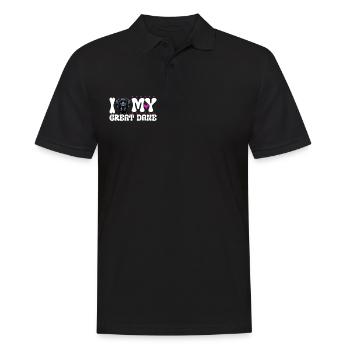 J'aime mon Dogue Allemand - Polo Homme - noir - Devant - Kai (181cm)