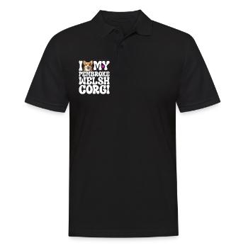 I love my Welsh Corgi Pembroke - Men's Polo Shirt - black - Front - Kai (181cm)