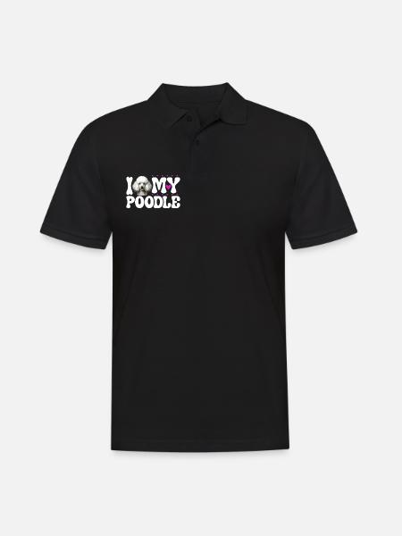 I love my poodle - Men's Polo Shirt - black