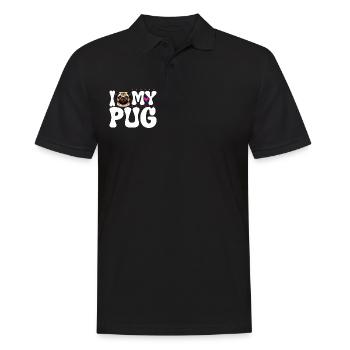 Ich liebe meinen Mops - Männer Poloshirt - Schwarz - Vorne - Kai (181cm)