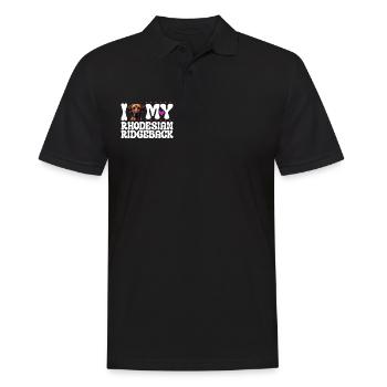 Ich liebe meinen Rhodesian Ridgeback - Männer Poloshirt - Schwarz - Vorne - Kai (181cm)