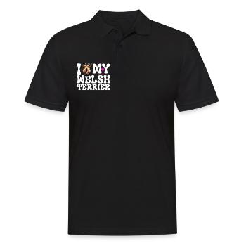 I love my Welsh Terrier - Men's Polo Shirt - black - Front - Kai (181cm)