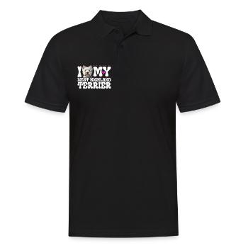 Ich liebe meinen West Highland Terrier - Männer Poloshirt - Schwarz - Vorne - Kai (181cm)