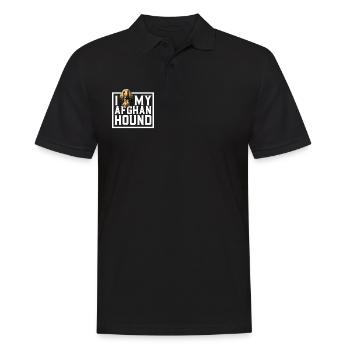 Ich liebe meinen Afghanischer Windhund - Männer Poloshirt - Schwarz - Vorne - Kai (181cm)