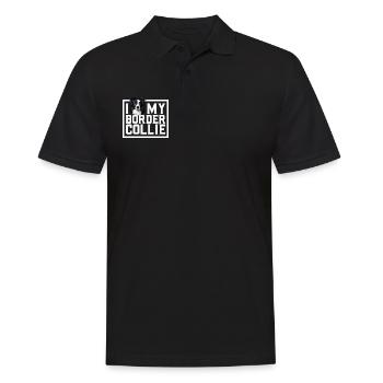 Ich liebe meinen Border Collie - Männer Poloshirt - Schwarz - Vorne - Kai (181cm)
