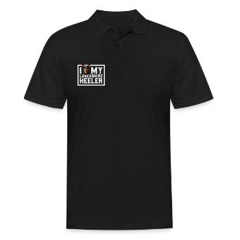Ich liebe meinen Lancashire Heeler - Männer Poloshirt - Schwarz - Vorne - Kai (181cm)