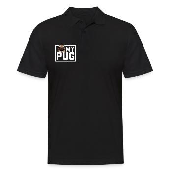 Ich liebe meinen Mops - Männer Poloshirt - Schwarz - Vorne - Kai (181cm)