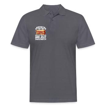 Nur hier für das Peanut Butter and Jelly Sandwich - Männer Poloshirt - Anthrazit - Vorne - Nico (186cm)