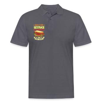 Les Trois Saints - Sandwich BLT - Polo Homme - charbon - Devant - Nico (186cm)