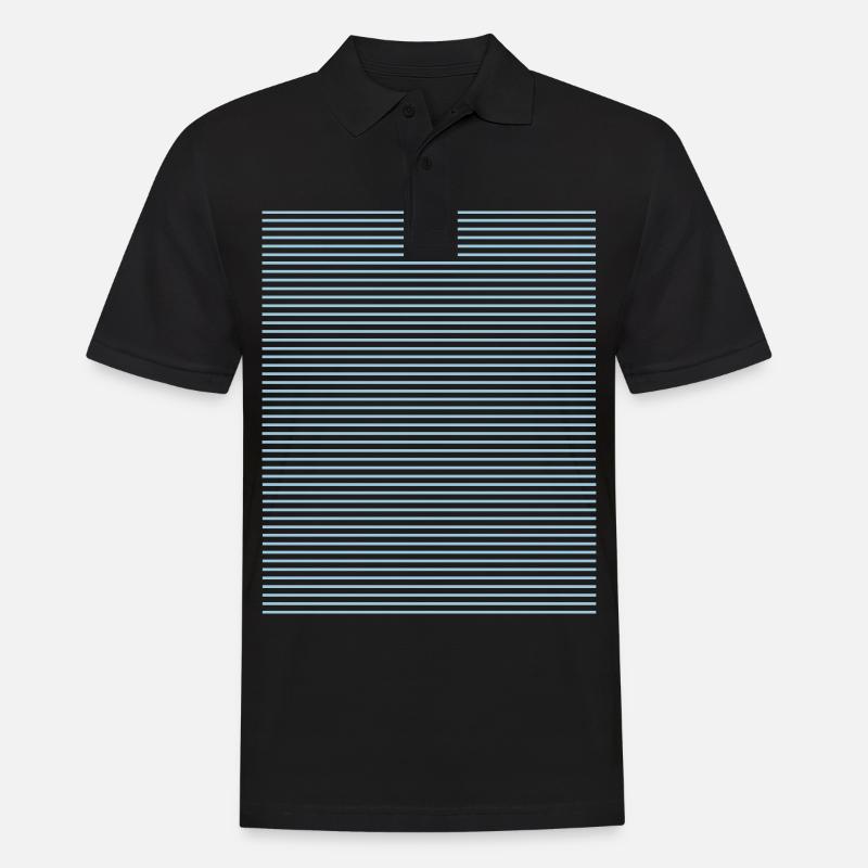 Muster Blaue Streifen - Männer Poloshirt - Schwarz