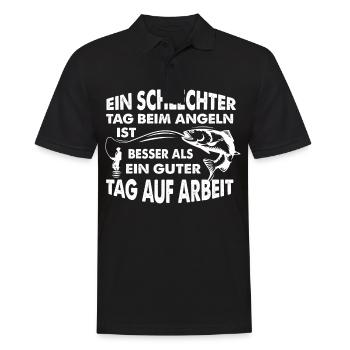 Angeln Anglerspruch lustiger Angler Spruch Fischer - Männer Poloshirt - Schwarz - Vorne - Kai (181cm)