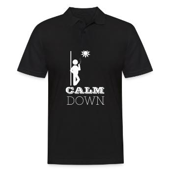 Calm Down - Raucher Arbeit Kollegen Zigarette - Männer Poloshirt - Schwarz - Vorne - Kai (181cm)