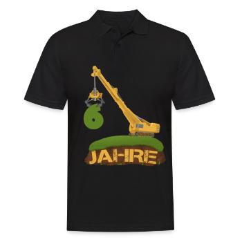 6 Jahre Kinder Jungen Baustelle Bagger Geschenk - Männer Poloshirt - Schwarz - Vorne - Kai (181cm)