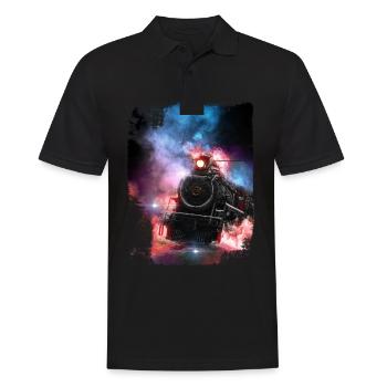 Steam Locomotive Railroad Locomotive Train Train - Men's Polo Shirt - black - Front - Kai (181cm)