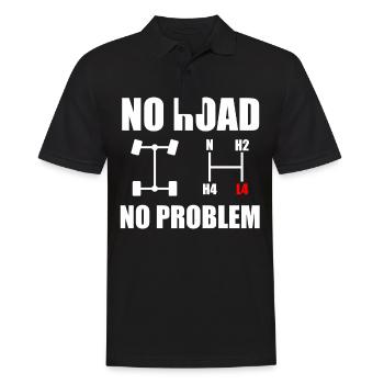 No Road No Problem Offroad Overland 4x4 Gelände - Männer Poloshirt - Schwarz - Vorne - Kai (181cm)