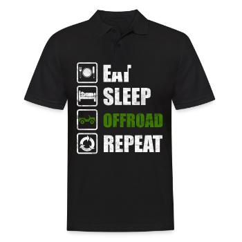 Eat Sleep Offroad Repeat Overland 4x4 Geländewagen - Männer Poloshirt - Schwarz - Vorne - Kai (181cm)