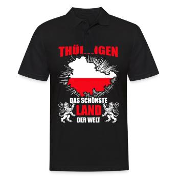Thüringen Schönstes Land Der Welt Lustiger Spruch - Männer Poloshirt - Schwarz - Vorne - Kai (181cm)