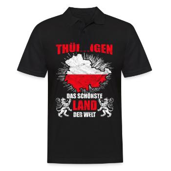 Thüringen Schönstes Land Der Welt Lustiger Spruch - Männer Poloshirt - Schwarz - Vorne - Kai (181cm)