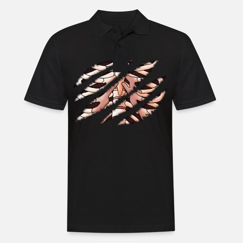 Skelett-Schlag - Männer Poloshirt - Schwarz