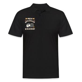 Mein Offizielles Schlafshirt, Pinguin - Männer Poloshirt - Schwarz - Vorne - Kai (181cm)