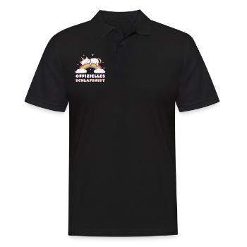 Offizielles Schlafshirt, Einhorn-Katze, Regenbogen - Männer Poloshirt - Schwarz - Vorne - Kai (181cm)