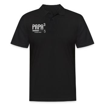 Werdender Papa, drittes Kind, Papa hoch 3 loading - Männer Poloshirt - Schwarz - Vorne - Kai (181cm)