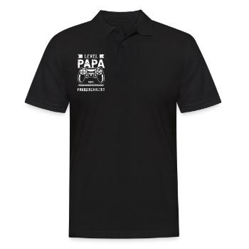 Frischgebackener Papa, Gaming, Level Papa - Männer Poloshirt - Schwarz - Vorne - Kai (181cm)