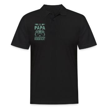 Frischgebackener Papa, Gaming, Spruch Für Papa - Männer Poloshirt - Schwarz - Vorne - Kai (181cm)