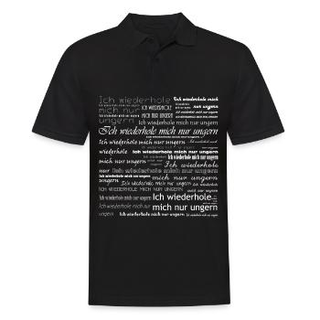 Ich wiederhole mich nur ungern. weiß - Männer Poloshirt - Schwarz - Vorne - Kai (181cm)
