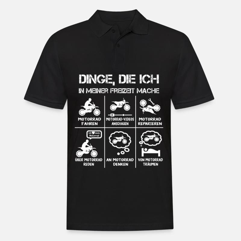 Freizeit - Motorradfahrer - Biker - Männer Poloshirt - Schwarz