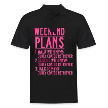 Curly Coated Retriever Mom Frauchen Spruch Pink - Männer Poloshirt - Schwarz - Vorne - Kai (181cm)